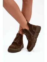 Semišové Nízké Dámské Na Platformě Big Star Hnědé model 21708662 - Big Star Shoes