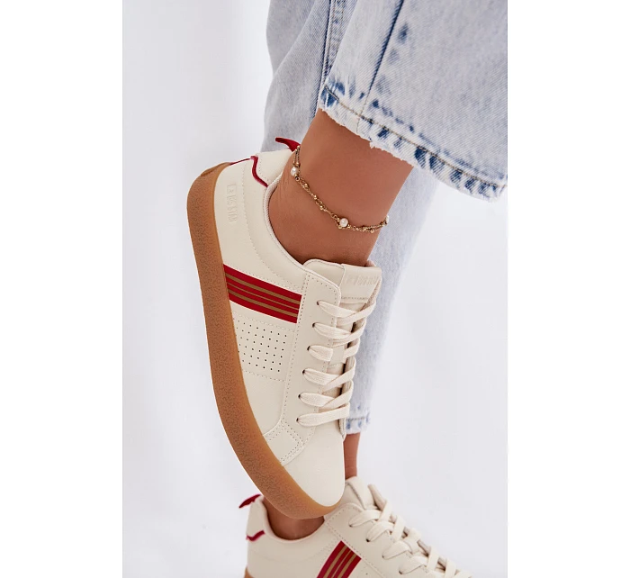 Eko kožené dámské tenisky Big Star model 22100945 světle béžové - Big Star Shoes