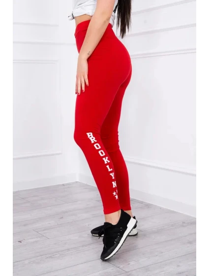 Dámské legíny model 19776617 Červená - Kesi Dámské legíny model 19776617 Červená - Kesi