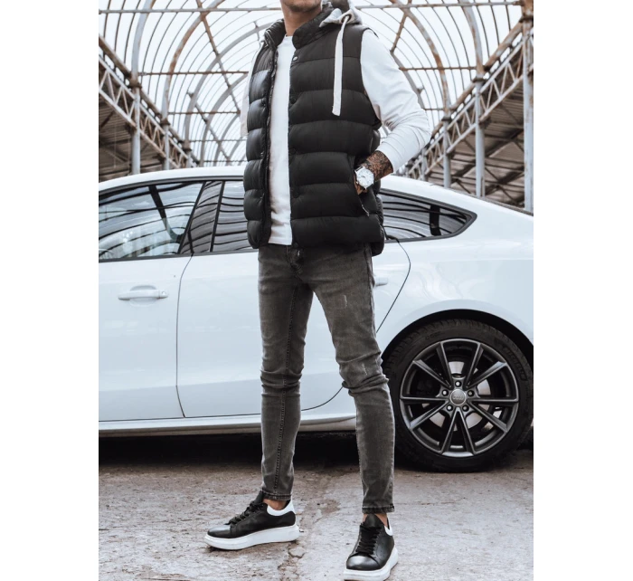 Pánská vesta s kapucí černá Dstreet TX3936z Pánská vesta s kapucí černá Dstreet TX3936z