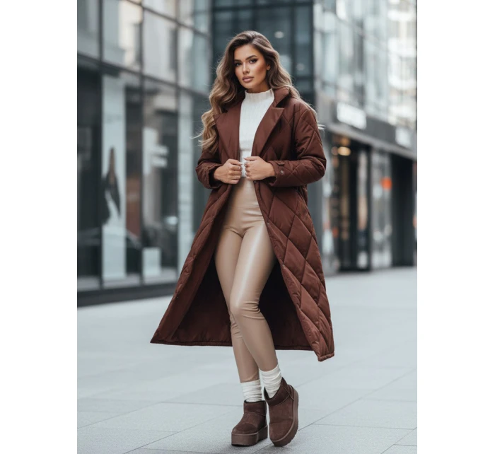 Dámská prošívaná hnědá bunda WARMISSA FashionStreet TY4917z