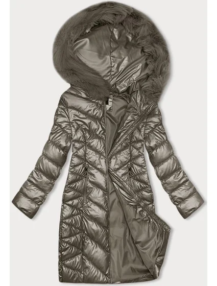 Prošívaná dámská zimní bunda v barvě model 21246963 - J.STYLE Prošívaná dámská zimní bunda v barvě model 21246963 - J.STYLE