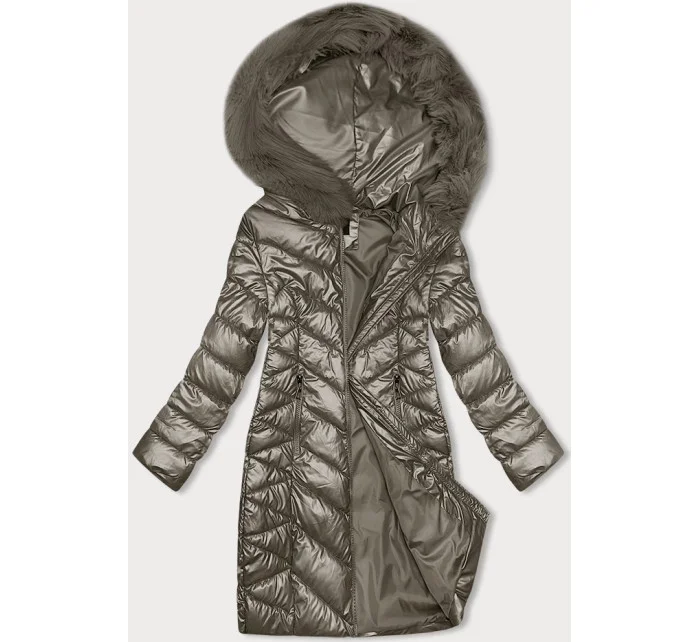 Prošívaná dámská zimní bunda v barvě model 21246963 - J.STYLE Prošívaná dámská zimní bunda v barvě model 21246963 - J.STYLE