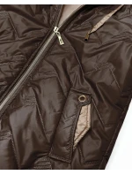 Dámská prošívaná bunda s kapucí Goodlookin v čokoládové barvě (B8596-14)