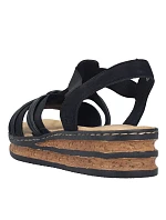 Dámské sandály s podrážkou černé model 22097417 - Rieker Dámské sandály s podrážkou černé model 22097417 - Rieker