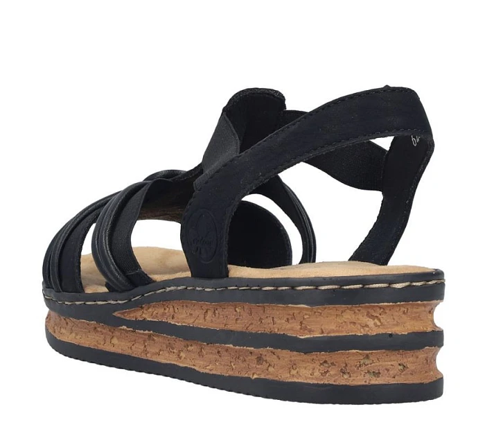 Dámské sandály s podrážkou černé model 22097417 - Rieker Dámské sandály s podrážkou černé model 22097417 - Rieker