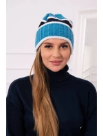 Dámská čepice Kinga K297 tyrkysová+zelená Dámská čepice Kinga K297 tyrkysová+zelená