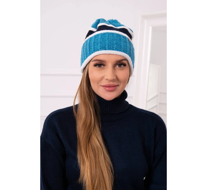 Dámská čepice Kinga K297 tyrkysová+zelená Dámská čepice Kinga K297 tyrkysová+zelená