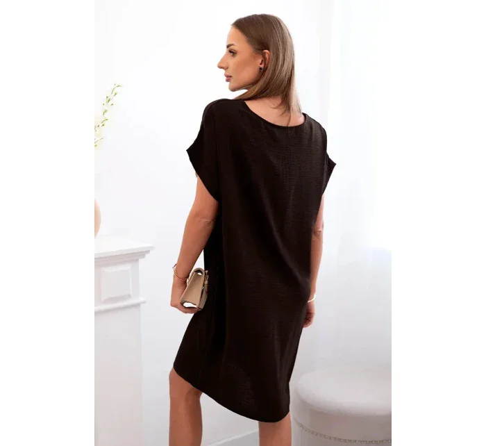 Šaty s kapsami hnědý Šaty s kapsami hnědý