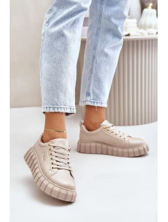 Zateplené dámské sneakersy Big Star MM274618 béžové