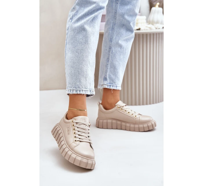 Zateplené dámské sneakersy Big Star MM274618 béžové