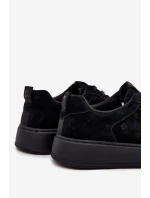 Pánské Sneakersy Na Platformě Zamszové Big Star OO174012 Černé