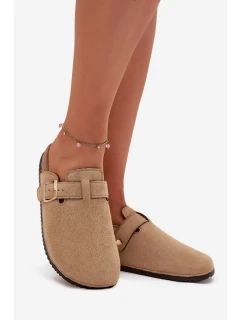 Dámské pantofle na korkové platformě Big Star – béžové