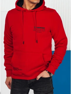 Pánská mikina s kapucí červená Dstreet model 21976024 - FashionStreet