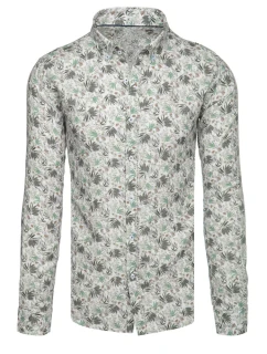 Pánská květinová bílá košile FashionStreet DX2633