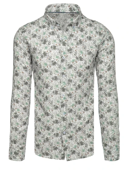 Pánská květinová bílá košile FashionStreet DX2633