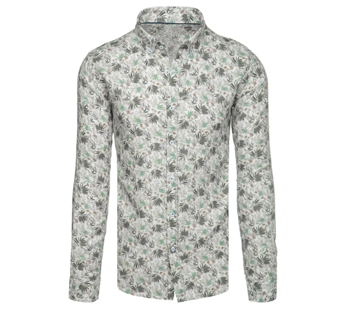 Pánská květinová bílá košile FashionStreet DX2633
