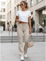 Dámské džíny bootcut s páskem béžové FashionStreet UY2961