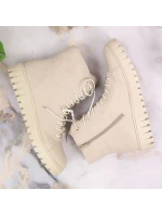 Rieker W RKR279C béžové zateplené boty na platformě