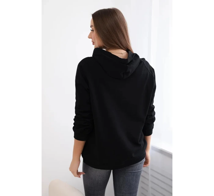 Bavlněná mikina s kapucí černý