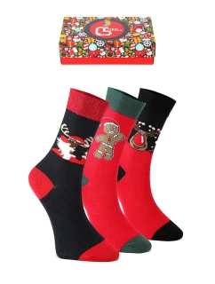 Unisex vánoční ponožky na – sada 3 a Mikuláš model 21772718 - K-Fashion