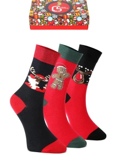 Unisex vánoční ponožky na – sada 3  a Mikuláš model 21772718 - K-Fashion