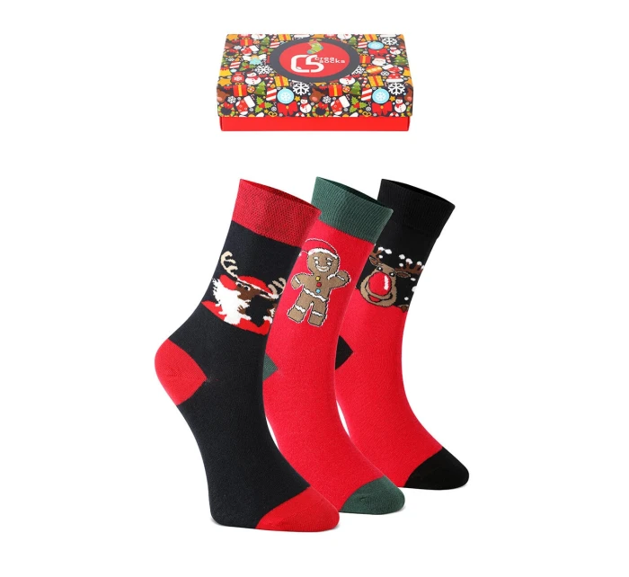 Unisex vánoční ponožky na – sada 3 a Mikuláš model 21772718 - K-Fashion Unisex vánoční ponožky na – sada 3 a Mikuláš model 21772718 - K-Fashion