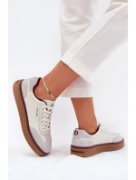 Dámské Kožené Tenisky Daniel Lopez Just Dare SS2D4008 Bílo-Šedé Dámské Kožené Tenisky Daniel Lopez Just Dare SS2D4008 Bílo-Šedé