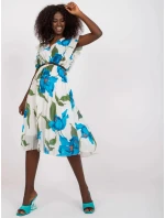 Dámské šaty DHJ SK N13198 2.64P modro-bílé - FPrice Dámské šaty DHJ SK N13198 2.64P modro-bílé - FPrice