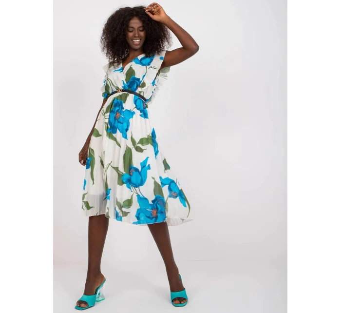 Dámské šaty DHJ SK N13198 2.64P modro-bílé - FPrice Dámské šaty DHJ SK N13198 2.64P modro-bílé - FPrice