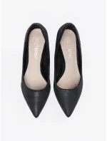 Pěkné dámské  lodičky černé na jehlovém podpatku