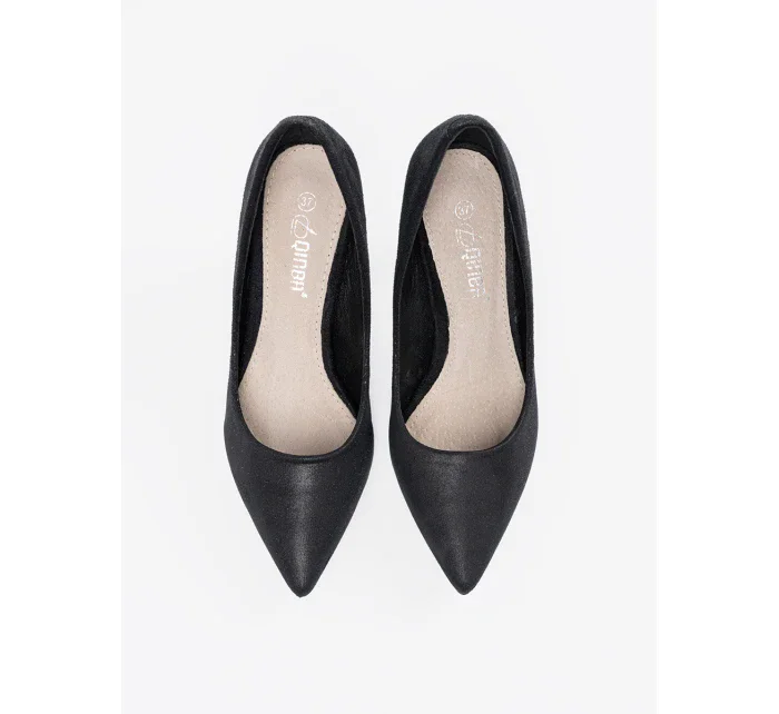 Pěkné dámské  lodičky černé na jehlovém podpatku