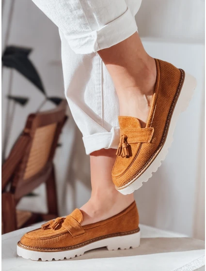 Dámské ažurové mokasíny VANESSO camel FashionStreet ZY0714 Dámské ažurové mokasíny VANESSO camel FashionStreet ZY0714