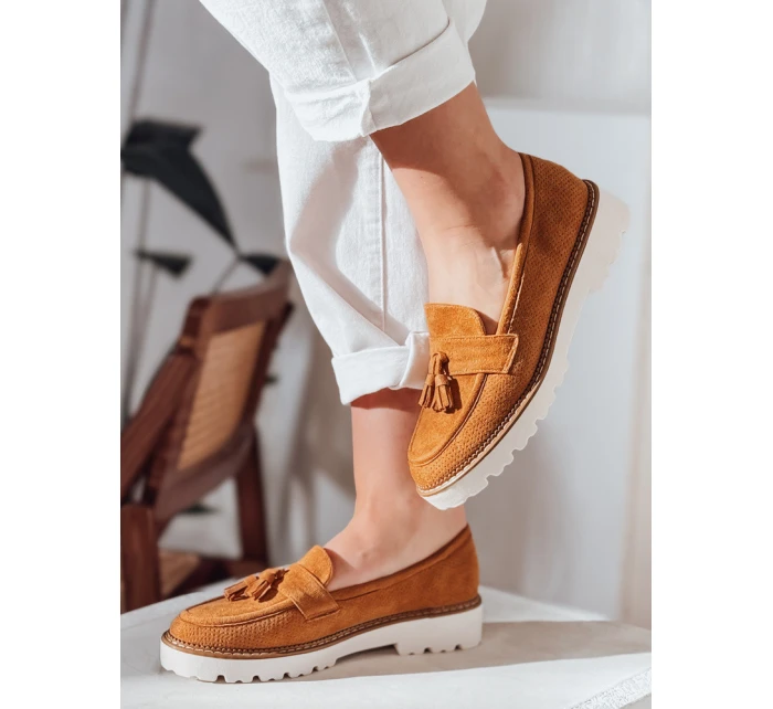 Dámské ažurové mokasíny VANESSO camel FashionStreet ZY0714 Dámské ažurové mokasíny VANESSO camel FashionStreet ZY0714