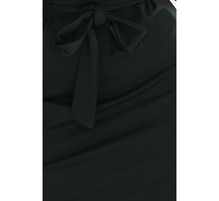 šaty s asymetrickou sukní a páskem KHAKI model 21222751 - numoco