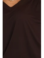 model 21481269 Pohodlné šaty s dlouhými rukávy čokoládové - numoco model 21481269 Pohodlné šaty s dlouhými rukávy čokoládové - numoco