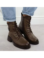 Dámské boty na klínku hnědé model 21905773 - Potocki