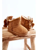 Dívčí teplé sněhule s mašlemi Velbloud Meriva Dívčí teplé sněhule s mašlemi Velbloud Meriva