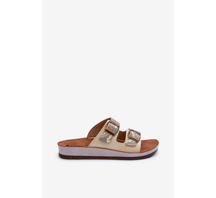 Pohodlné Dámské Žabky S Zlaté model 21664587 - Inblu Pohodlné Dámské Žabky S Zlaté model 21664587 - Inblu