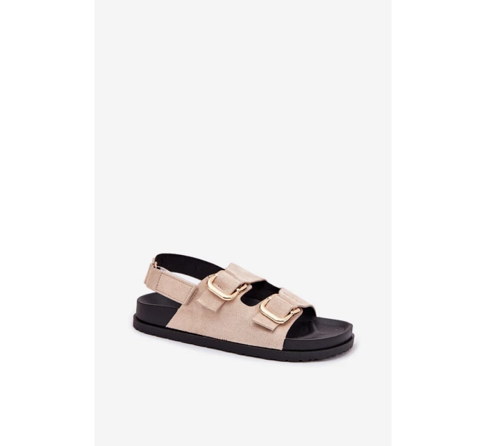 Dámské sandály s přezkami světle béžové Seladith