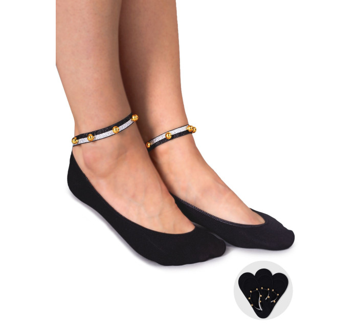 Yoclub Ponožky s ozdobným náramkem 3-Pack P1 Black