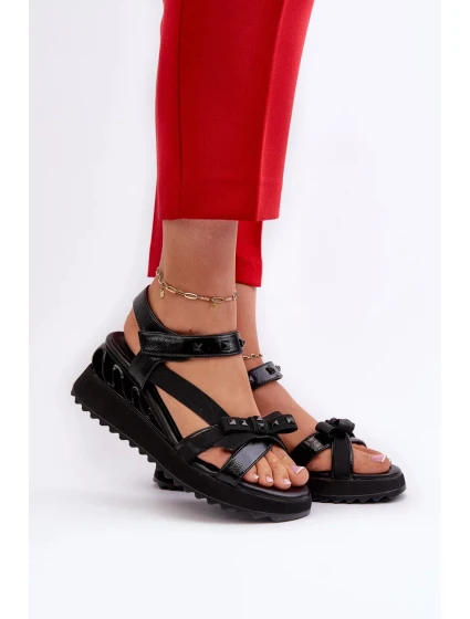 Dámské sandály s mašlí D&A černá Dámské sandály s mašlí D&A černá