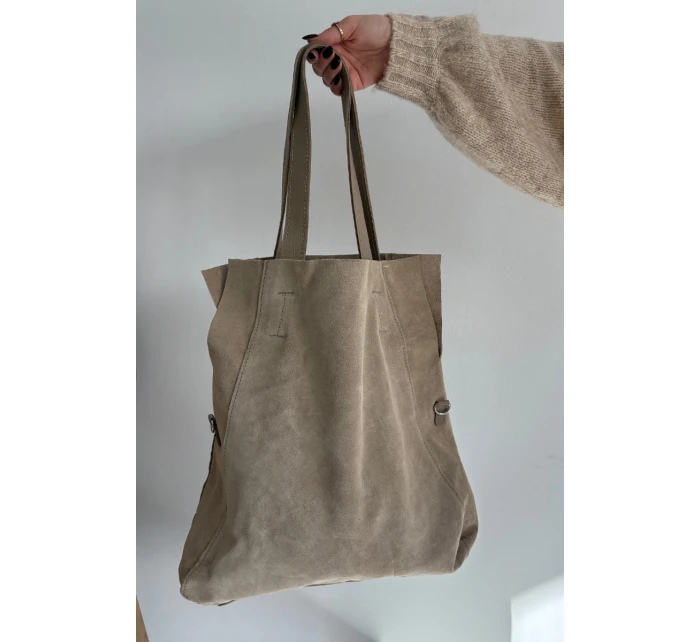Dámská semišová kabelka shopper Miraya – světle béžová