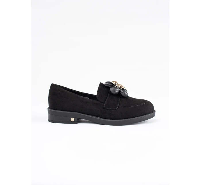 Pohodlné mokasíny černé dámské na plochém podpatku Pohodlné mokasíny černé dámské na plochém podpatku