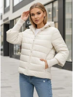 Dámská prošívaná bunda s kapucí bílá FashionStreet ty5355