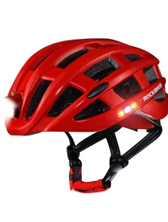 Rockbros MTB cyklistická přilba se světlem červená 57-62cm