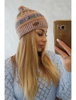 Fleecová čepice Patrycja K254 pink+cappuccino