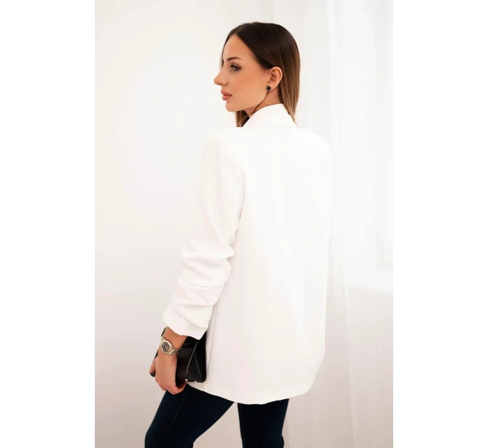 Sako s klopami elegantní ecru