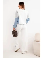 Dámská souprava máslo s volnou mikinou a kalhotami s širokou nohavicí model 21938024 - K-Fashion