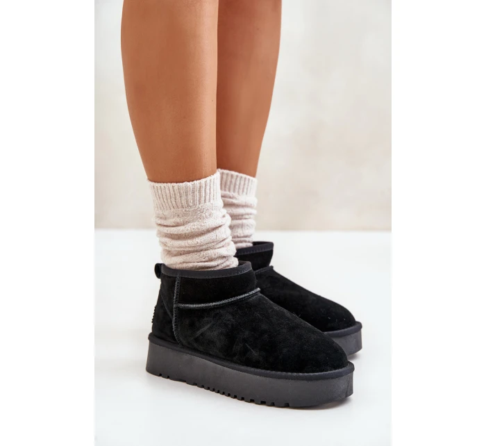 Dámské semišové sněhule na platformě černé model 21670434 - Boto Dámské semišové sněhule na platformě černé model 21670434 - Boto